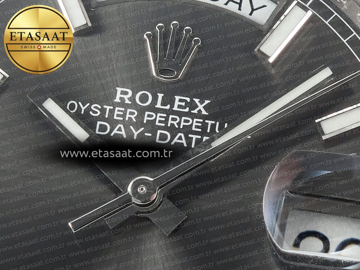 Rolex DayDate 40 228239 ARF 904L Steel Grey Stick Dial on President Bracelet VR3255 - Görsel 10