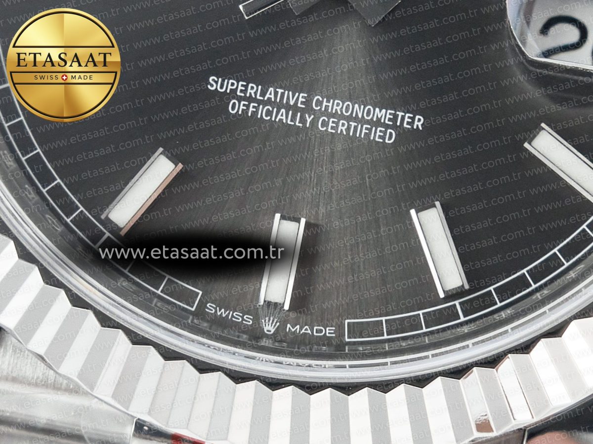 Rolex DayDate 40 228239 ARF 904L Steel Grey Stick Dial on President Bracelet VR3255 - Görsel 12