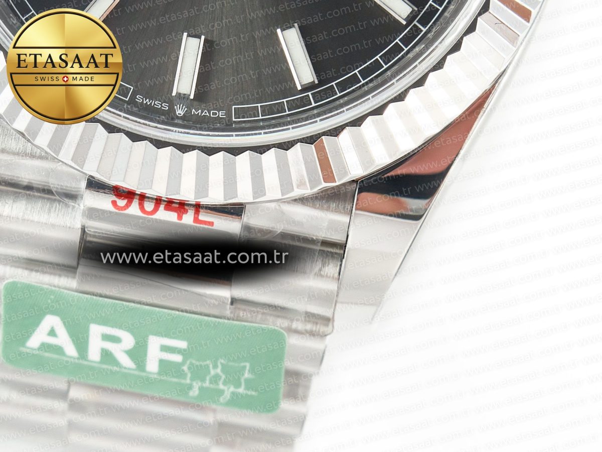 Rolex DayDate 40 228239 ARF 904L Steel Grey Stick Dial on President Bracelet VR3255 - Görsel 13