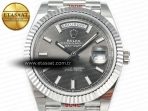 Rolex DayDate 40 228239 ARF 904L Steel Grey Stick Dial on President Bracelet VR3255 - Görsel 4