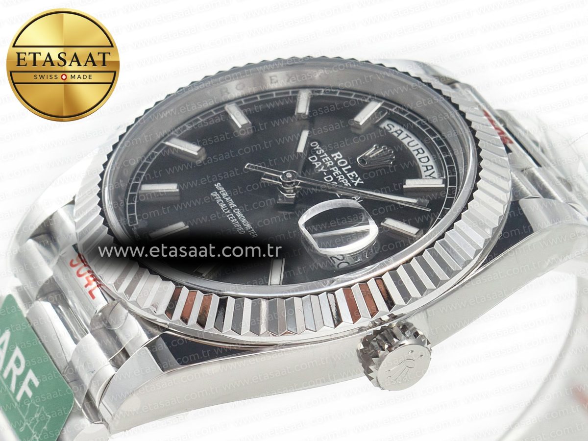 Rolex DayDate 40 228239 ARF 904L Steel Grey Stick Dial on President Bracelet VR3255 - Görsel 6