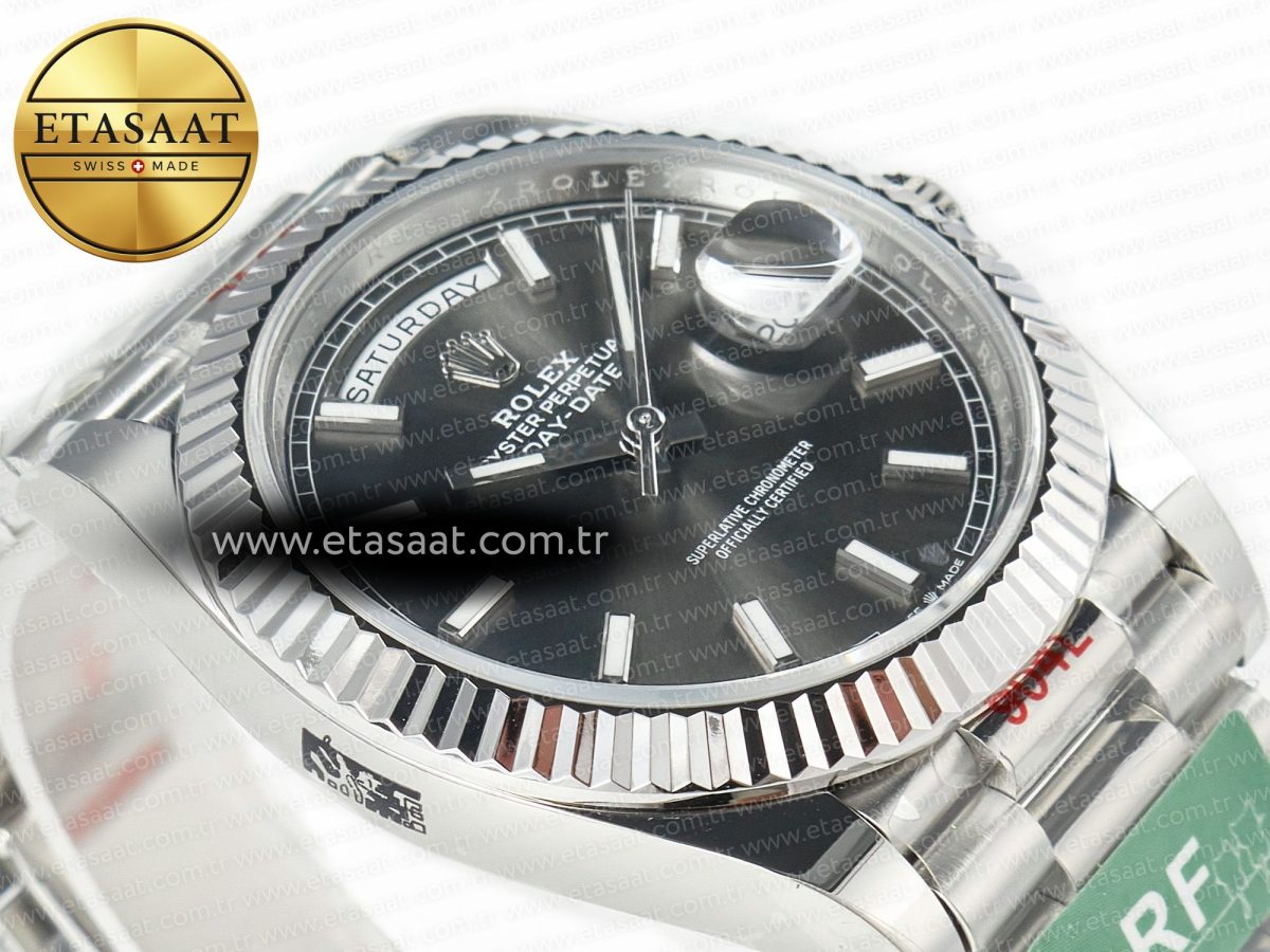 Rolex DayDate 40 228239 ARF 904L Steel Grey Stick Dial on President Bracelet VR3255 - Görsel 7