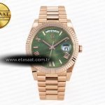 Rolex Day-Date Yeşil Roma Rakamlı Kadran President A2836 Eta Saat - Görsel 3 - 1:1 Süper Klon Saat