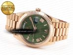 Rolex DayDate GREEN ROMAN DIAL ON PRESIDENT A2836 - Görsel 6