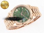 Rolex DayDate GREEN ROMAN DIAL ON PRESIDENT A2836 - Görsel 7