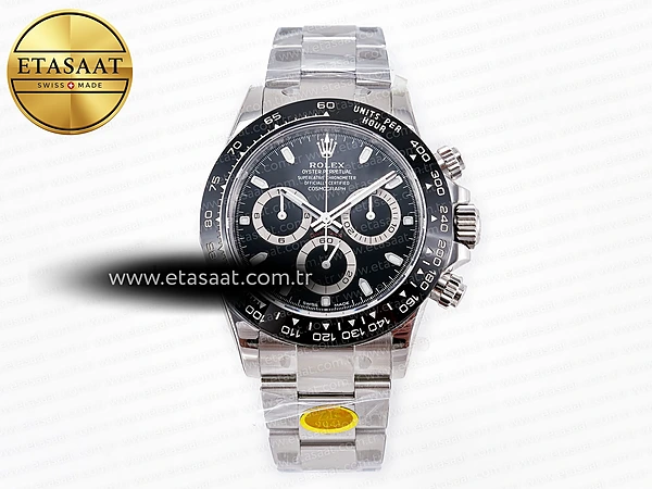 Rolex Daytona 116500 Siyah SH4130 Eta Saat - 1:1 Süper Klon Replika Saat