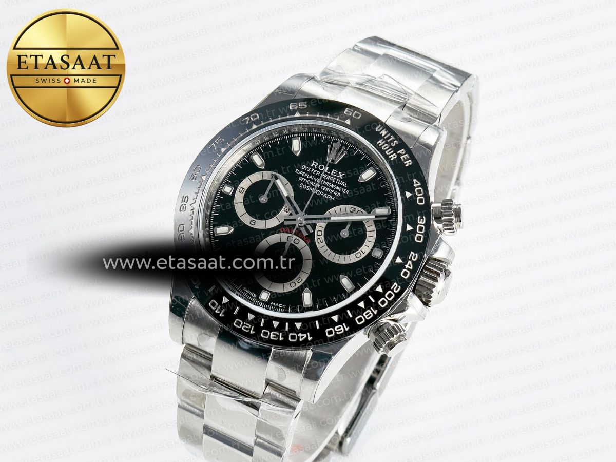 Rolex Daytona 116500 VSF 1:1 Best Edition 904L Steel Black Dial on SS Braclet DD4130 - Görsel 1