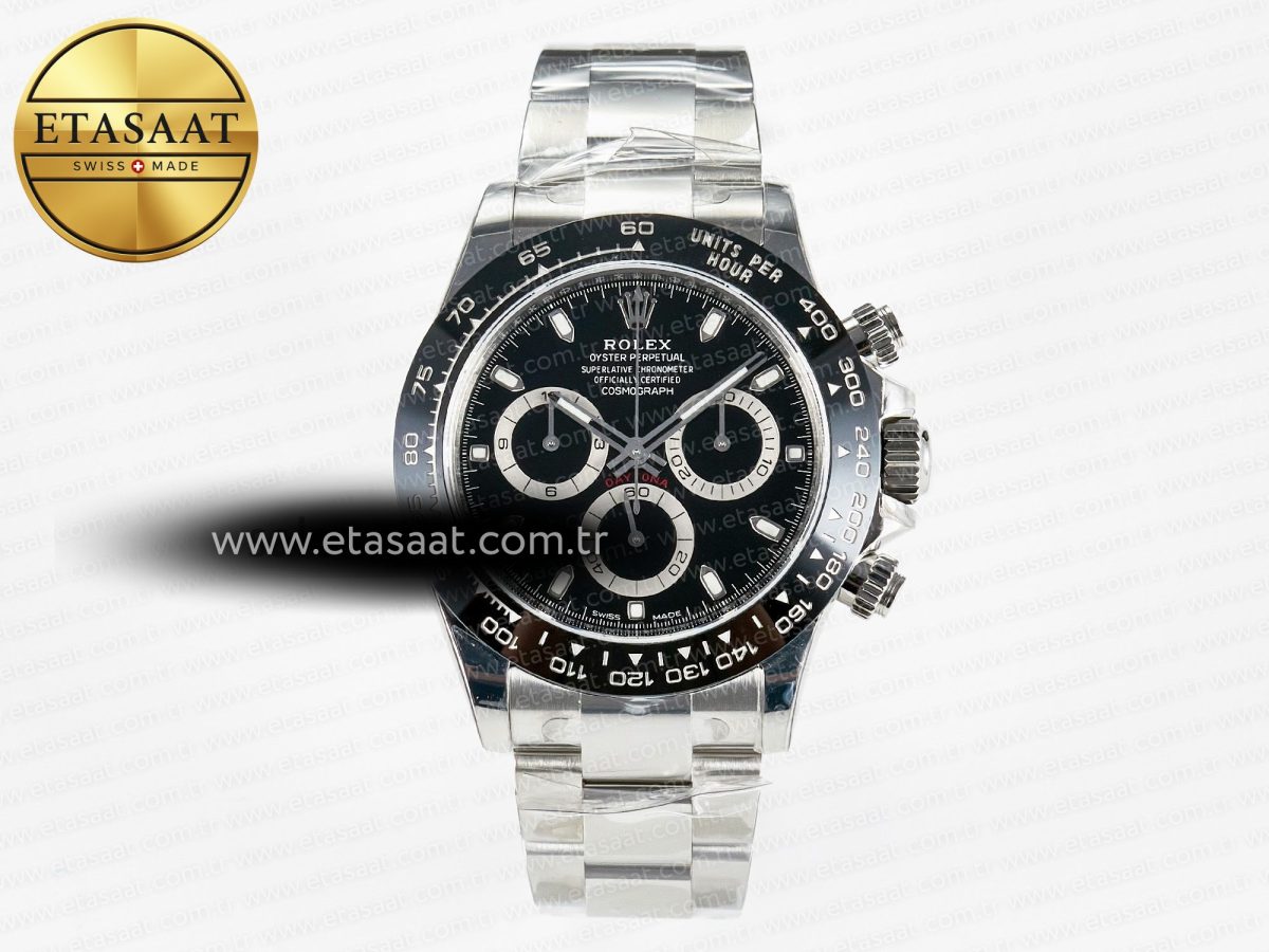 Rolex Daytona 116500 VSF 1:1 Best Edition 904L Steel Black Dial on SS Braclet DD4130 - Görsel 3