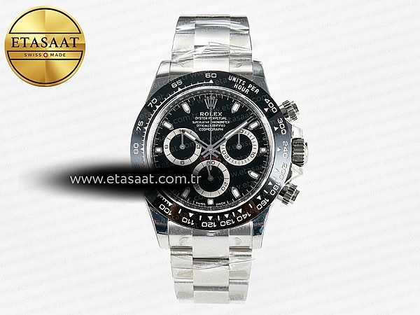 Rolex Daytona 116500 VSF Siyah Kadran Bilezik DD4130 Eta Saat - 1:1 Süper Klon Replika Saat
