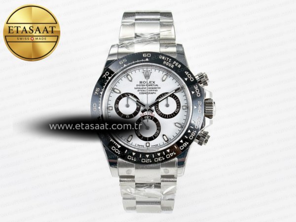 Rolex Daytona 116500 VSF Beyaz Kadran Bilezik DD4130 Eta Saat - 1:1 Süper Klon Replika Saat