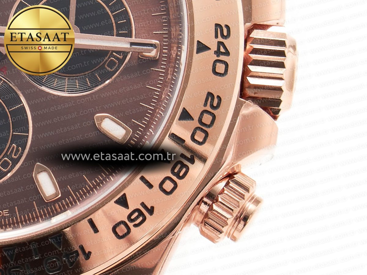 Rolex Daytona 116505 RG Clean 1:1 Best Edition Brown Stick Dial on RG Bracelet A4130 - Görsel 13