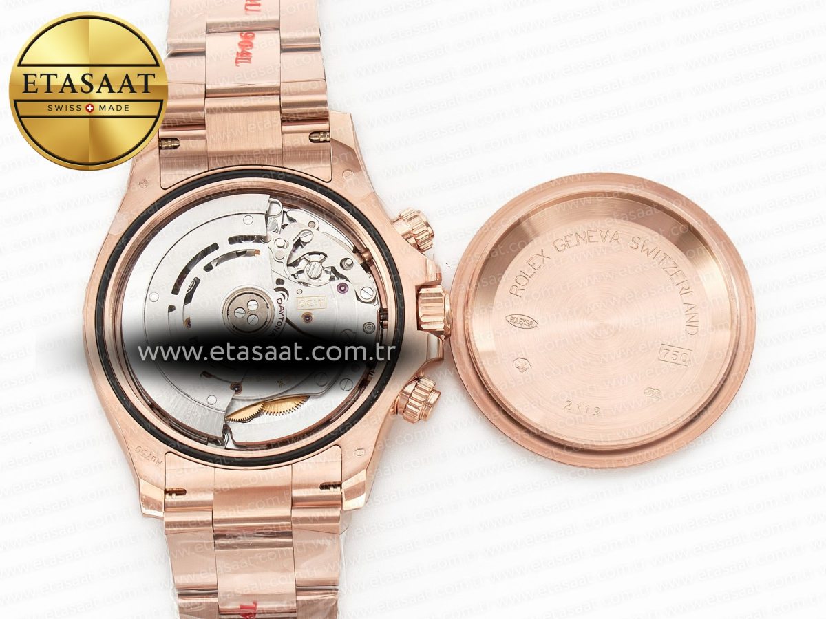 Rolex Daytona 116505 RG Clean 1:1 Best Edition Brown Stick Dial on RG Bracelet A4130 - Görsel 18