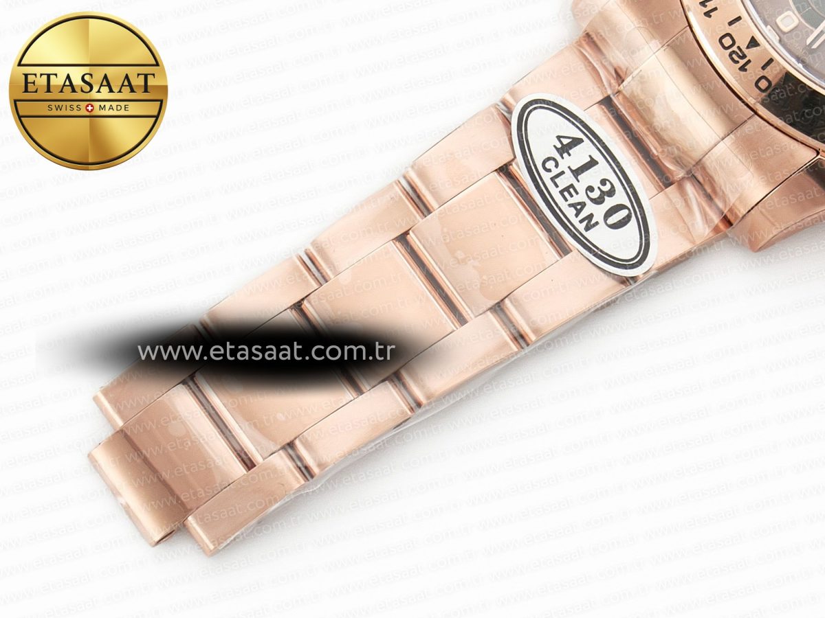 Rolex Daytona 116505 RG Clean 1:1 Best Edition Brown Stick Dial on RG Bracelet A4130 - Görsel 25