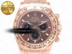 Rolex Daytona 116505 RG Clean 1:1 Best Edition Brown Stick Dial on RG Bracelet A4130 - Görsel 4