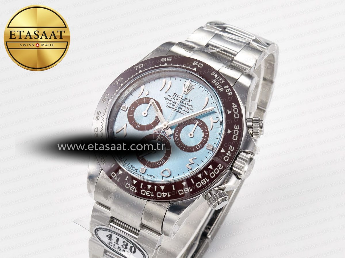 Rolex Daytona 116506 Clean 1:1 Best Edition Ice Blue Dial Arabic Markers on SS Bracelet SA4130 V2 - Görsel 1