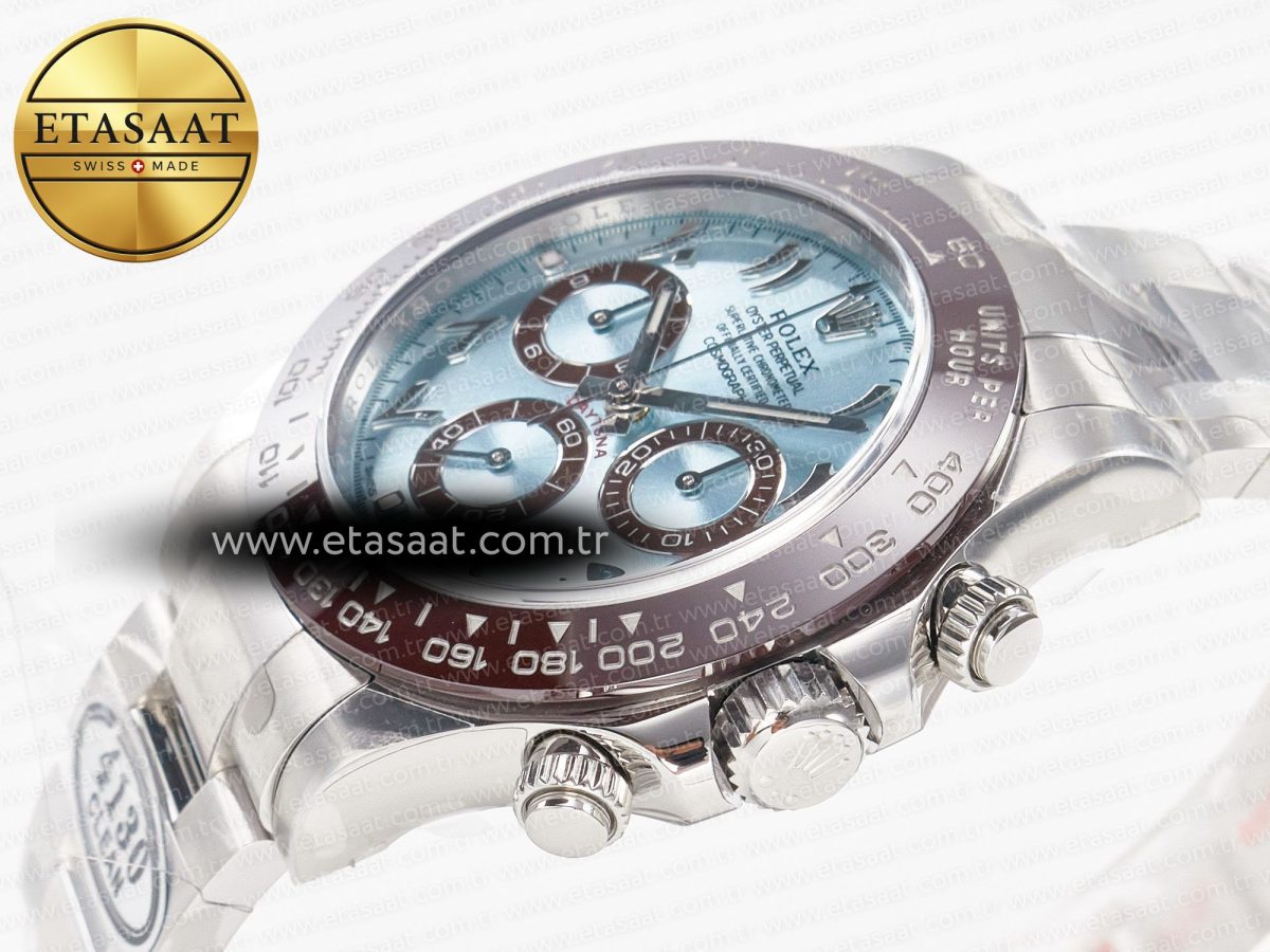 Rolex Daytona 116506 Clean 1:1 Best Edition Ice Blue Dial Arabic Markers on SS Bracelet SA4130 V2 - Görsel 6