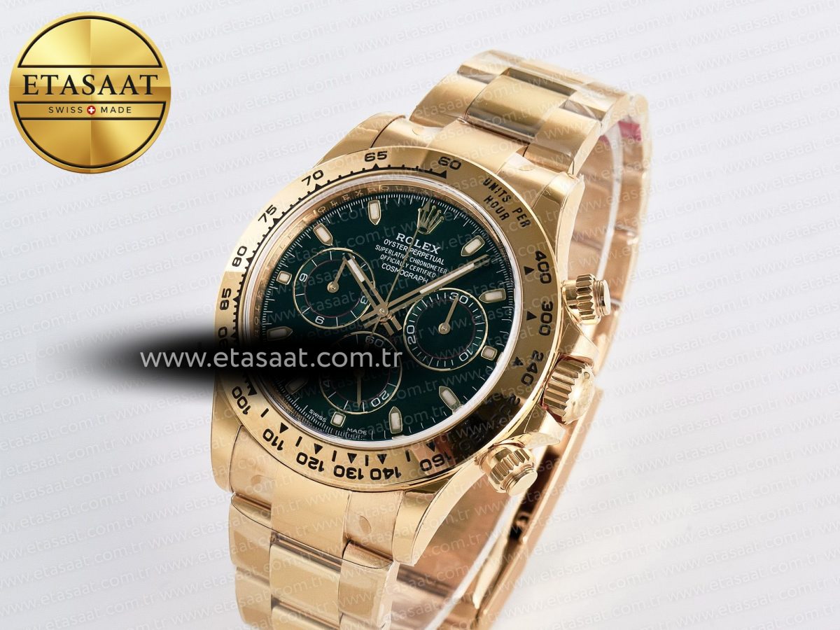 Rolex Daytona 116508 VSF 1:1 Best Edition Green Dial Steel 904L on YG Bracelet DD4130 - Görsel 1
