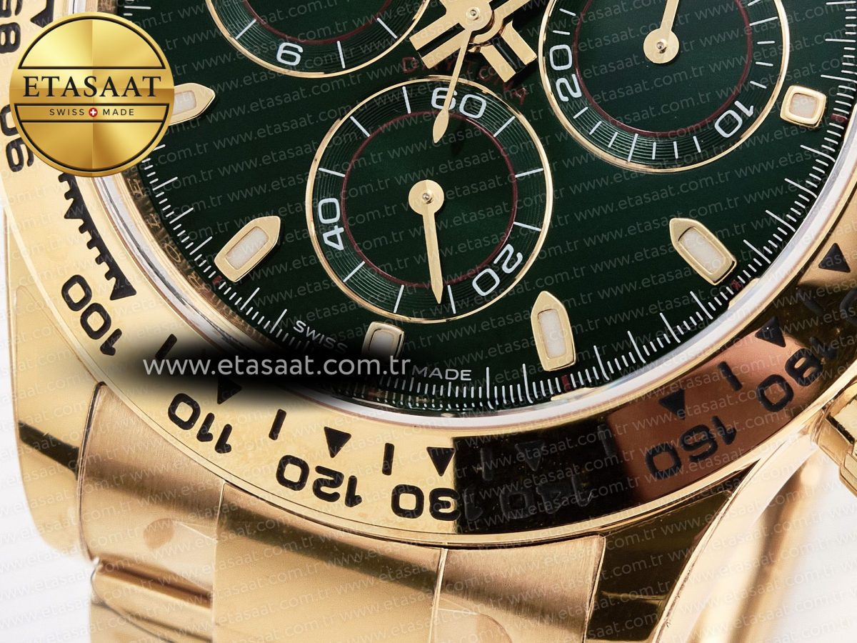 Rolex Daytona 116508 VSF 1:1 Best Edition Green Dial Steel 904L on YG Bracelet DD4130 - Görsel 13
