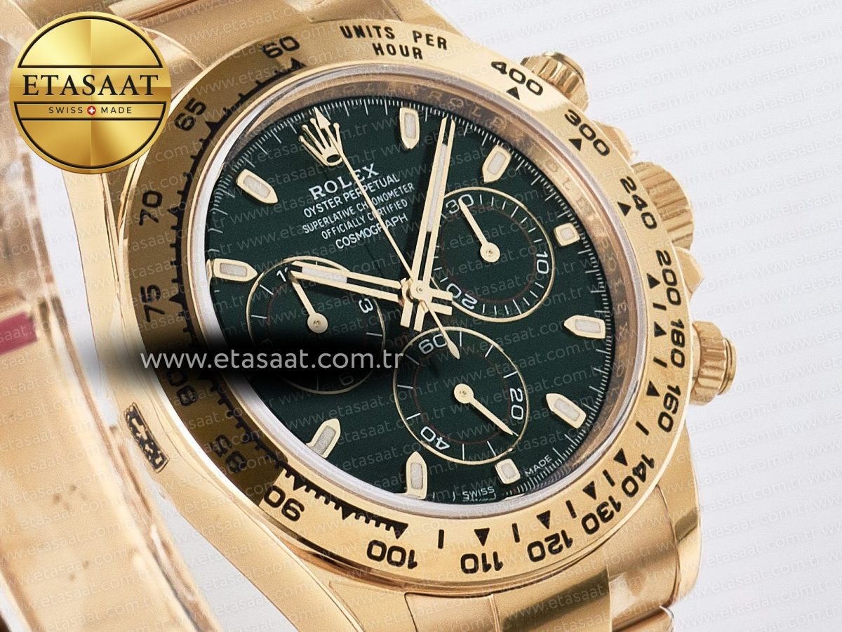Rolex Daytona 116508 VSF 1:1 Best Edition Green Dial Steel 904L on YG Bracelet DD4130 - Görsel 5