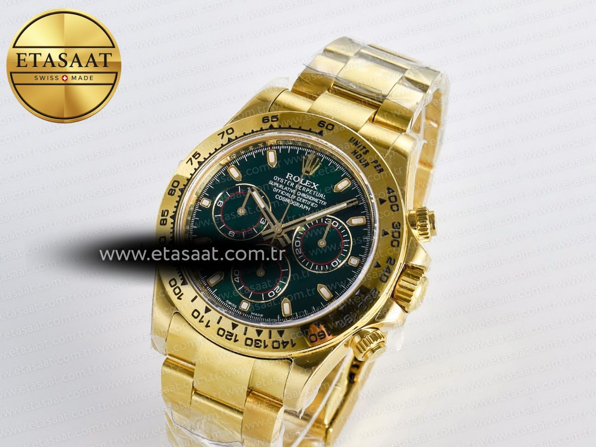 Rolex Daytona 116508 ZF 1:1 Best Edition Green Dial on YG Bracelet SH4130 (Gain Weight) - Görsel 1