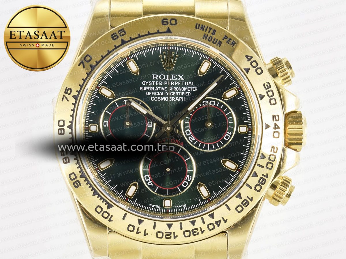 Rolex Daytona 116508 ZF 1:1 Best Edition Green Dial on YG Bracelet SH4130 (Gain Weight) - Görsel 4