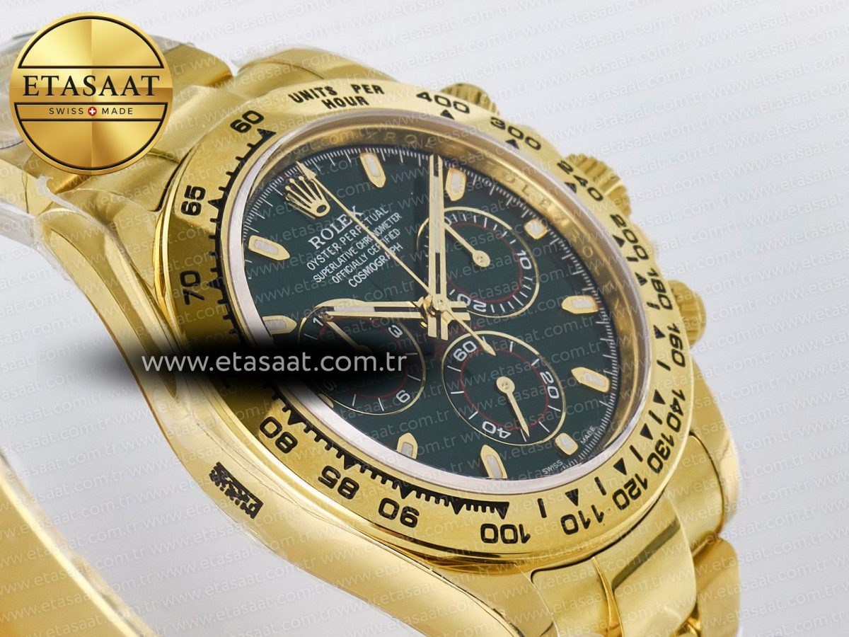 Rolex Daytona 116508 ZF 1:1 Best Edition Green Dial on YG Bracelet SH4130 (Gain Weight) - Görsel 7