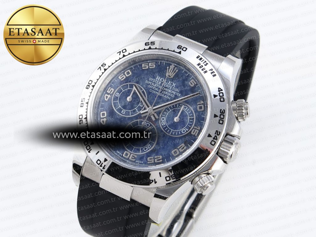 daytona 116509 clean 11 best edition 904l ss case blue chalcedony dial on oysterflex rubber strap a41301