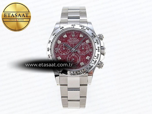 Rolex Daytona 116509 Kasa Garnet Kadran A4130 Eta Saat - 1:1 Süper Klon Replika Saat