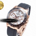 Rolex Daytona 116515 Clean 1:1 Best Edition 904L Steel RG White Dial on Oysterflex Strap SA4130