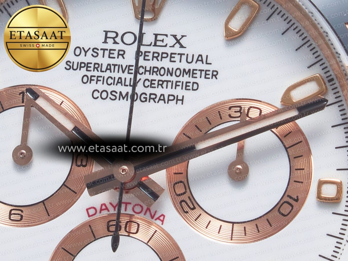 Rolex Daytona 116515 Clean 1:1 Best Edition 904L Steel RG White Dial on Oysterflex Strap SA4130 - Görsel 11