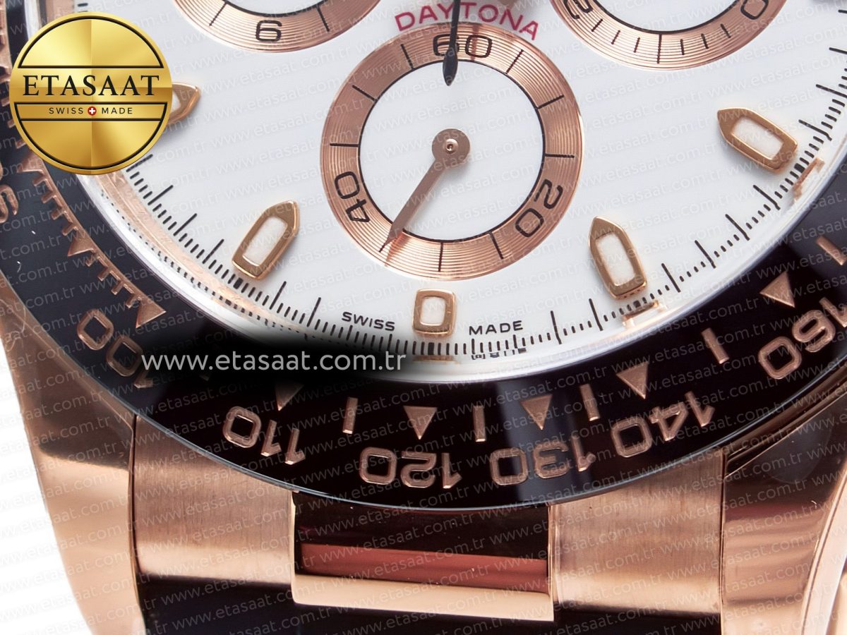 Rolex Daytona 116515 Clean 1:1 Best Edition 904L Steel RG White Dial on Oysterflex Strap SA4130 - Görsel 13