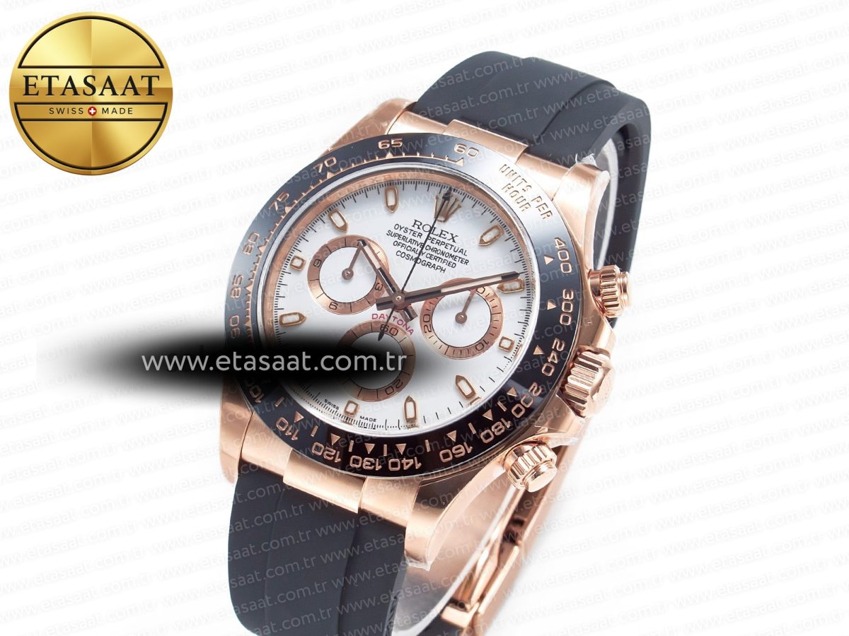 Rolex Daytona 116515 Clean 1:1 Best Edition 904L Steel RG White Dial on Oysterflex Strap SA4130 - Görsel 2