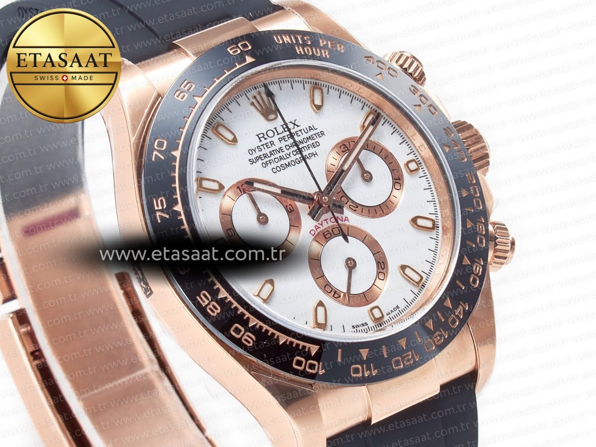 Rolex Daytona 116515 Clean 1:1 Best Edition 904L Steel RG White Dial on Oysterflex Strap SA4130 - Görsel 5