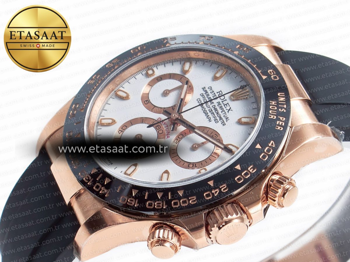 Rolex Daytona 116515 Clean 1:1 Best Edition 904L Steel RG White Dial on Oysterflex Strap SA4130 - Görsel 6