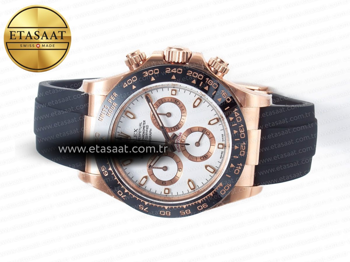 Rolex Daytona 116515 Clean 1:1 Best Edition 904L Steel RG White Dial on Oysterflex Strap SA4130 - Görsel 9