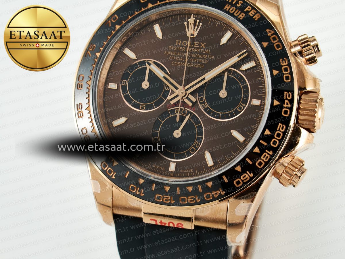Rolex Daytona 116515 QF 1:1 Best Edition Brown/Black Dial on Oysterflex Strap SH4130 V11（Gain Weight） - Görsel 10