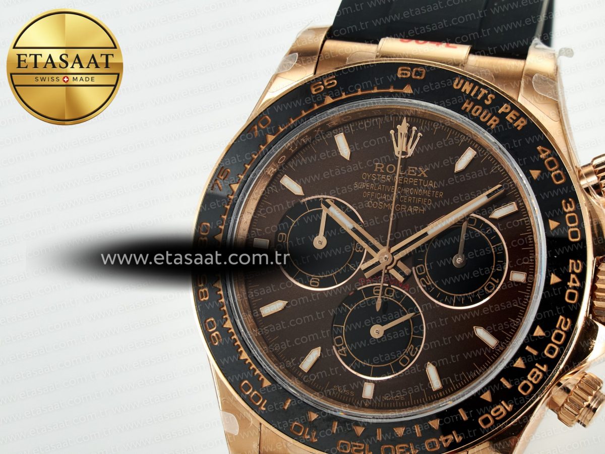 Rolex Daytona 116515 QF 1:1 Best Edition Brown/Black Dial on Oysterflex Strap SH4130 V11（Gain Weight） - Görsel 11