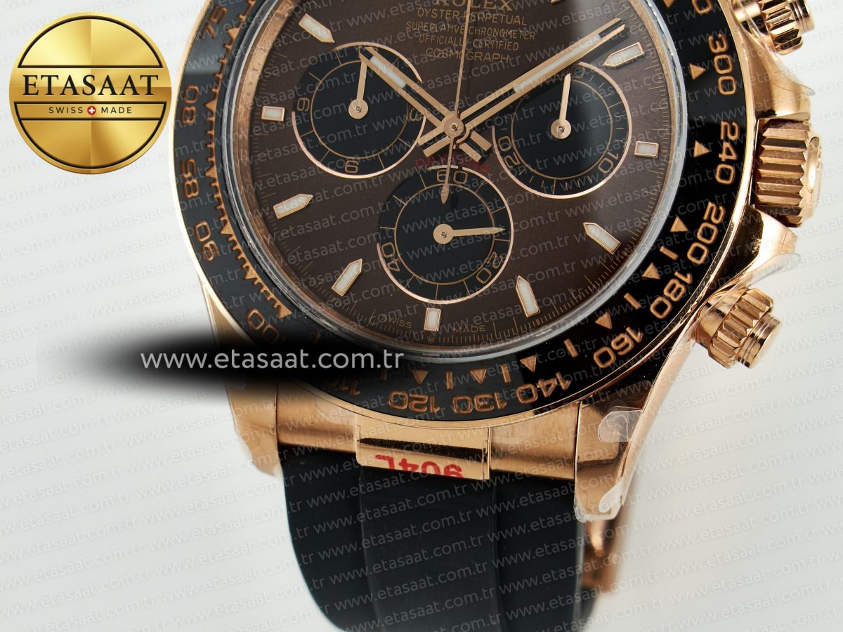 Rolex Daytona 116515 QF 1:1 Best Edition Brown/Black Dial on Oysterflex Strap SH4130 V11（Gain Weight） - Görsel 12