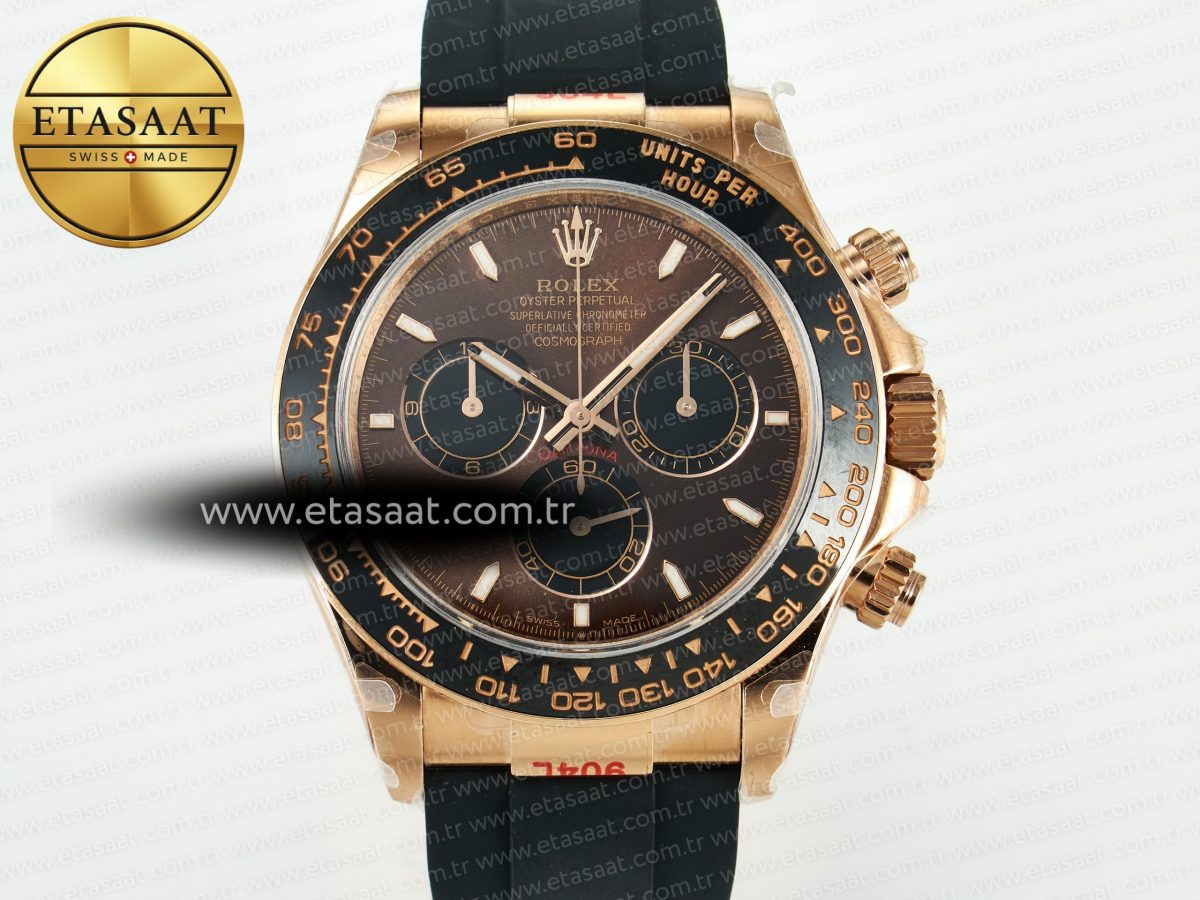 Rolex Daytona 116515 QF 1:1 Best Edition Brown/Black Dial on Oysterflex Strap SH4130 V11（Gain Weight） - Görsel 4