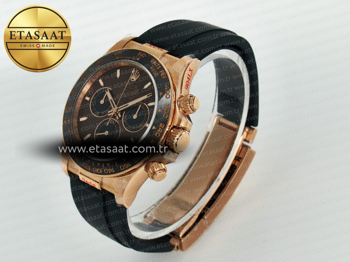 Rolex Daytona 116515 QF 1:1 Best Edition Brown/Black Dial on Oysterflex Strap SH4130 V11（Gain Weight） - Görsel 6