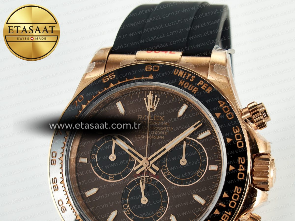 Rolex Daytona 116515 QF 1:1 Best Edition Brown/Black Dial on Oysterflex Strap SH4130 V11（Gain Weight） - Görsel 8