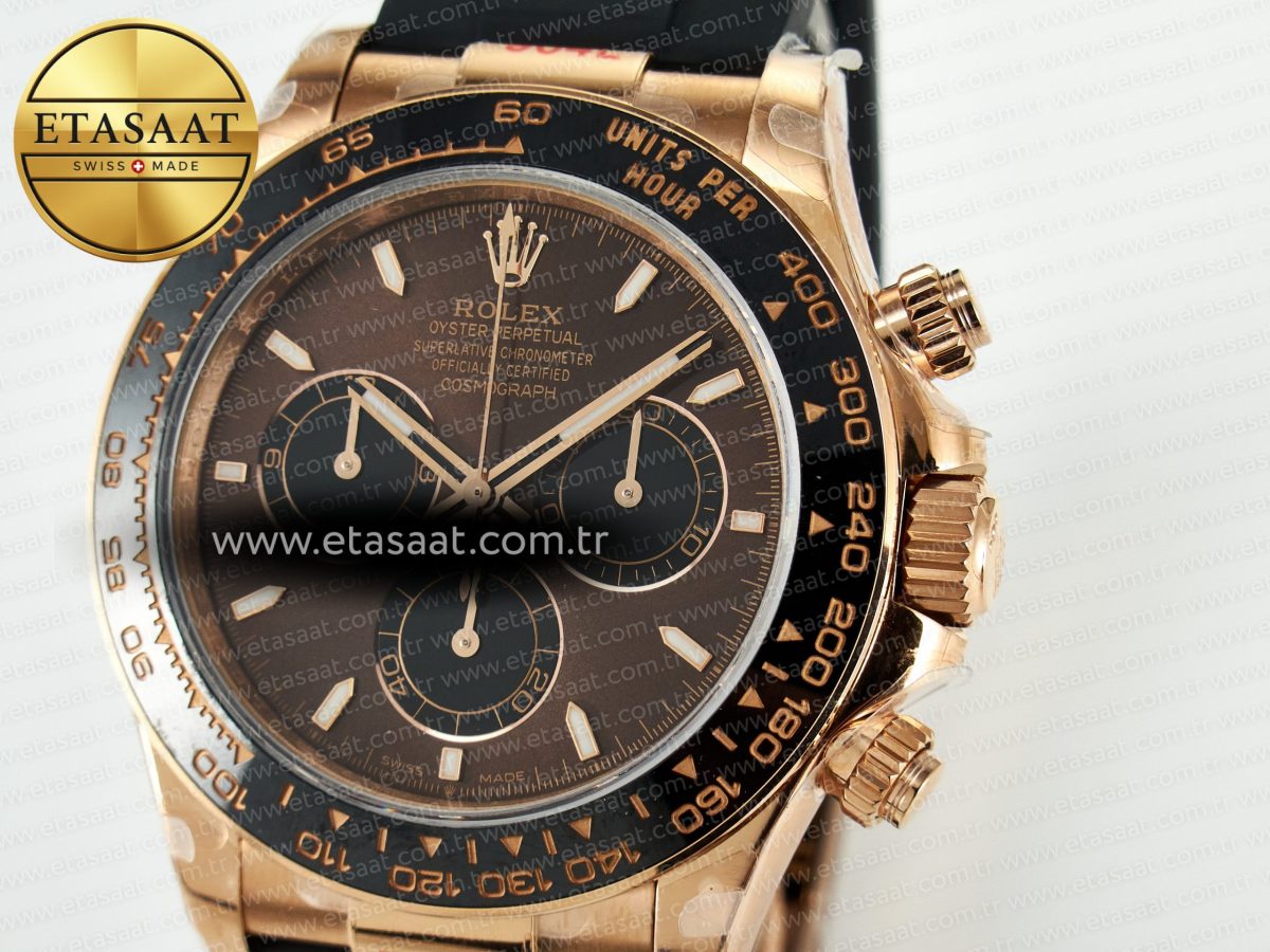Rolex Daytona 116515 QF 1:1 Best Edition Brown/Black Dial on Oysterflex Strap SH4130 V11（Gain Weight） - Görsel 9