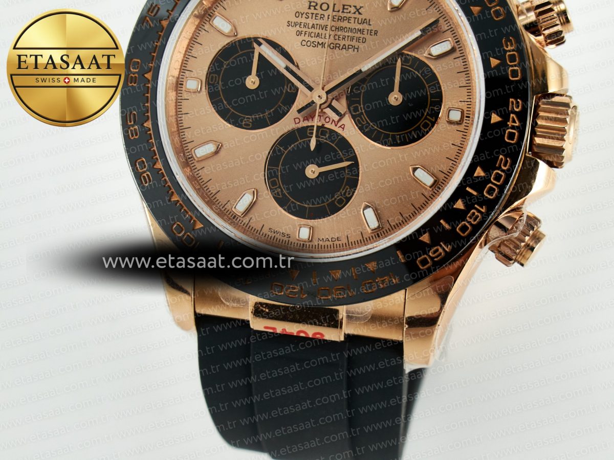Rolex Daytona 116515 QF 1:1 Best Edition RG/Black Dial on Oysterflex Strap SH4130 V11（Gain Weight） - Görsel 12