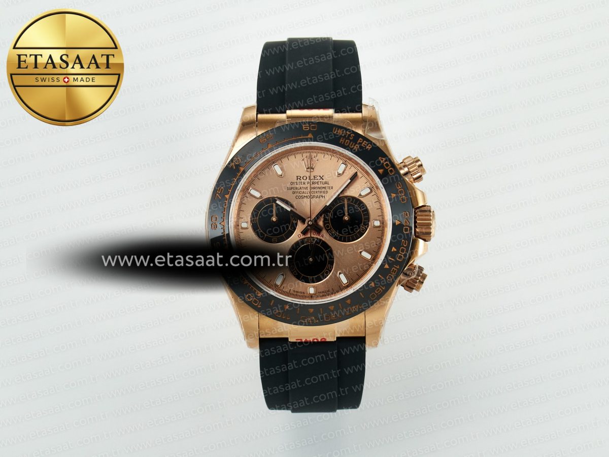 Rolex Daytona 116515 QF 1:1 Best Edition RG/Black Dial on Oysterflex Strap SH4130 V11（Gain Weight） - Görsel 3