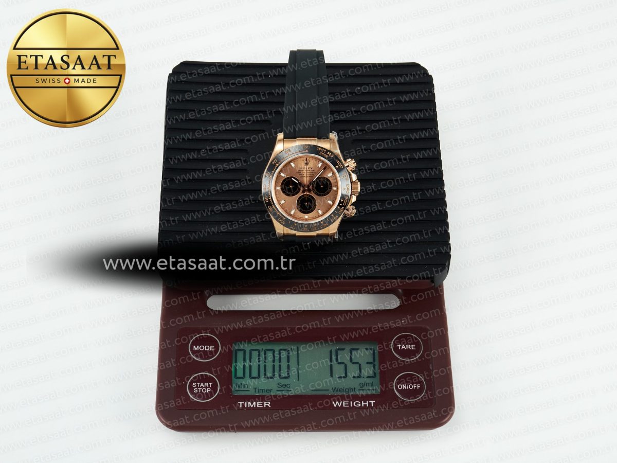 Rolex Daytona 116515 QF 1:1 Best Edition RG/Black Dial on Oysterflex Strap SH4130 V11（Gain Weight） - Görsel 35