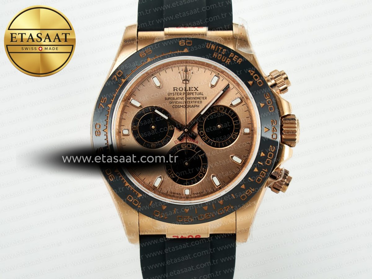 Rolex Daytona 116515 QF 1:1 Best Edition RG/Black Dial on Oysterflex Strap SH4130 V11（Gain Weight） - Görsel 4