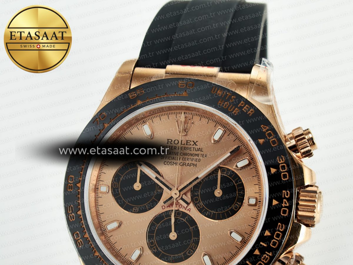 Rolex Daytona 116515 QF 1:1 Best Edition RG/Black Dial on Oysterflex Strap SH4130 V11（Gain Weight） - Görsel 8