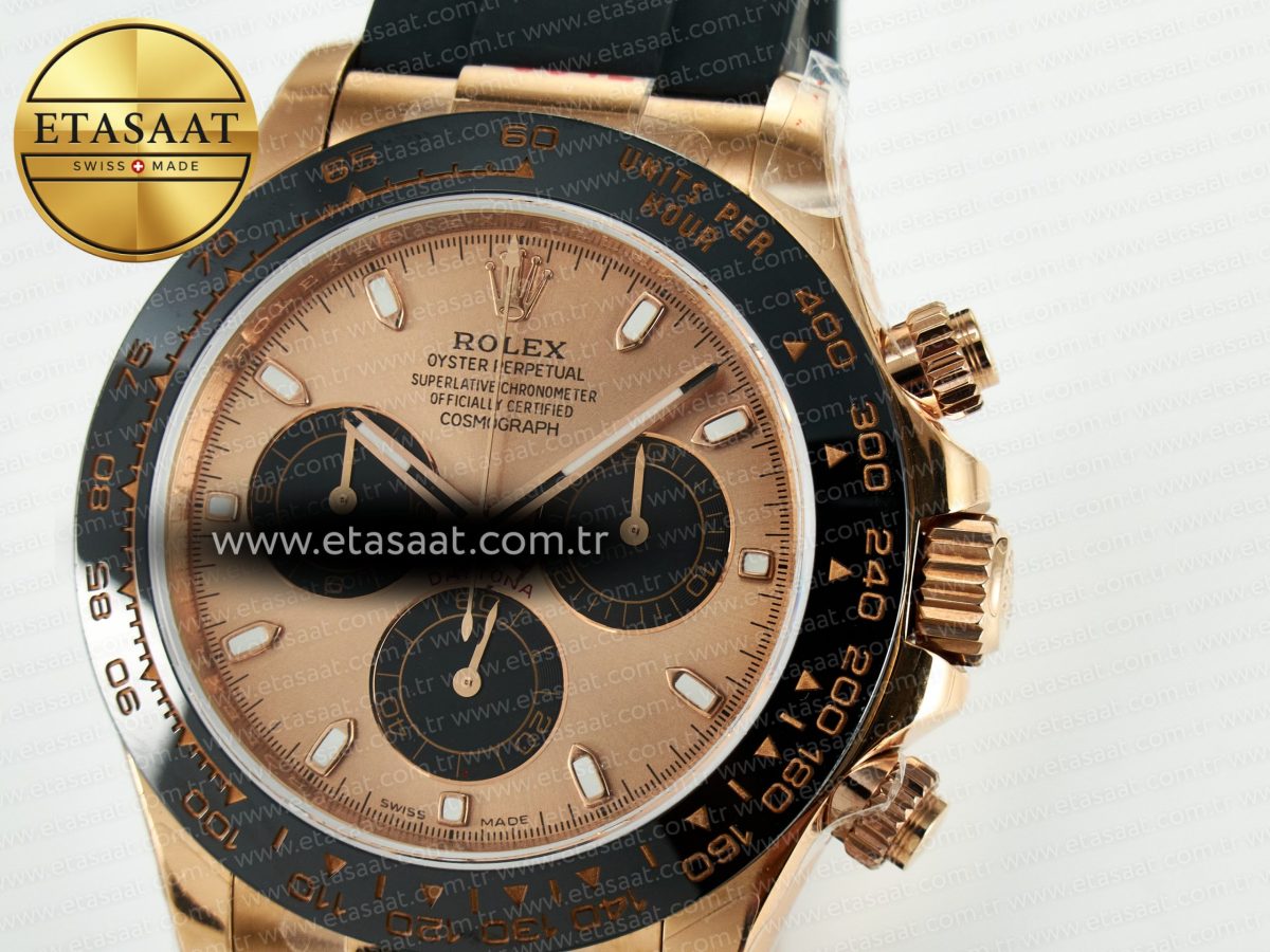 Rolex Daytona 116515 QF 1:1 Best Edition RG/Black Dial on Oysterflex Strap SH4130 V11（Gain Weight） - Görsel 9