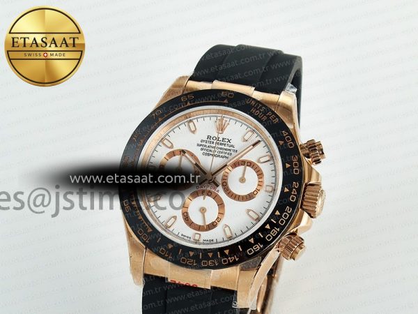 Rolex Daytona 116515 QF 1:1 Best Edition White/RG Dial on Oysterflex Strap SH4130 V11(Gain Weight)