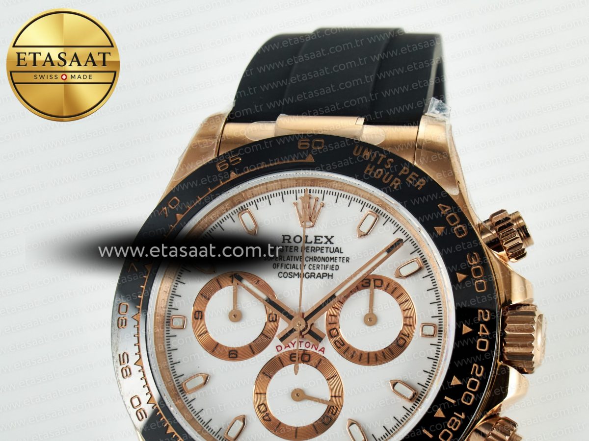 Rolex Daytona 116515 QF 1:1 Best Edition White/RG Dial on Oysterflex Strap SH4130 V11（Gain Weight） - Görsel 10